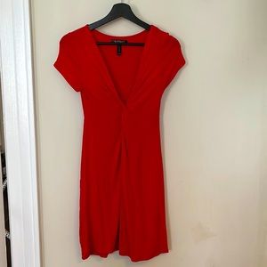 Twist-Knot Red Summer Dress - Extra-Small